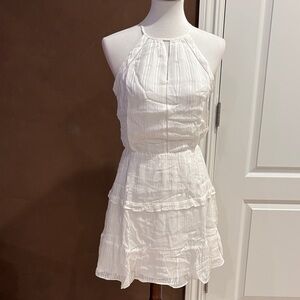 Parker Elegant White Halter Mini Dress
